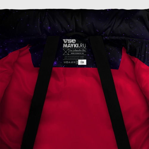 Зимняя куртка для девочек 3D FC Real madridspace style, цвет красный - фото 7