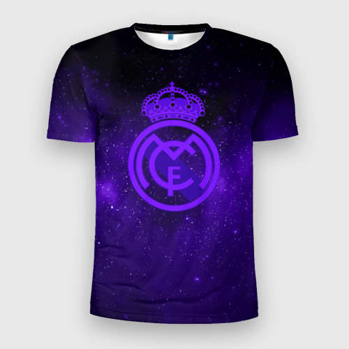Мужская футболка 3D Slim с принтом FC Real Madrid(SPACE STYLE), вид спереди #2
