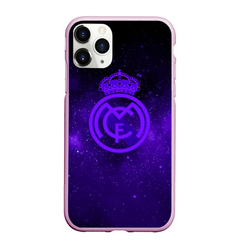 Чехол для iPhone 11 Pro Max матовый FC Real madridspace style, цвет розовый