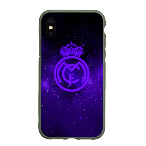 Чехол для iPhone XS Max матовый FC Real madridspace style, цвет темно-зеленый