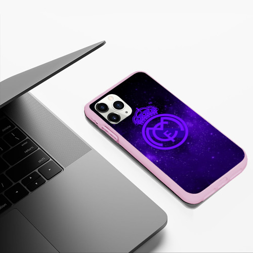 Чехол для iPhone 11 Pro Max матовый FC Real madridspace style, цвет розовый - фото 5