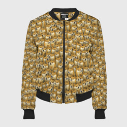 Женский бомбер 3D Собачки Doge