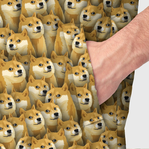 Мужской жилет утепленный 3D Собачки Doge, цвет светло-серый - фото 6