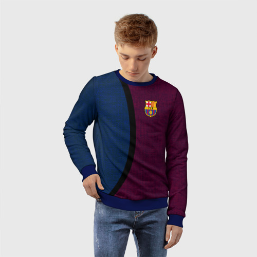 Детский свитшот 3D с принтом FC Barcelona 2018 Original, фото на моделе #1