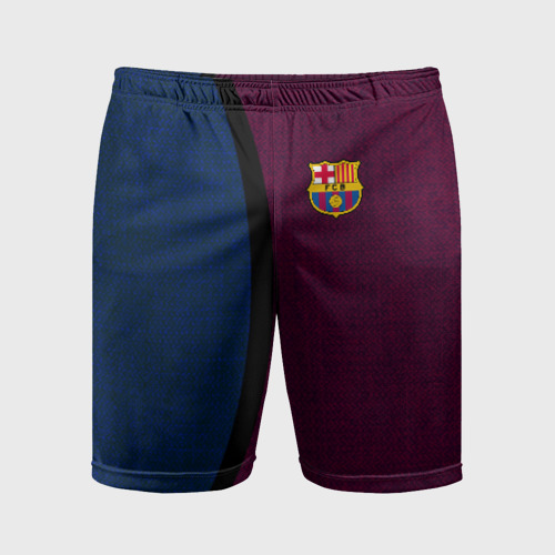 Мужские шорты спортивные с принтом FC Barcelona 2018 Original, вид спереди #2