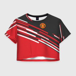 Женская футболка Crop-top 3D Манчестер Юнайтед FCMU Manchester united