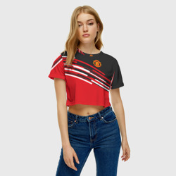 Женская футболка Crop-top 3D Манчестер Юнайтед FCMU Manchester united - фото 2