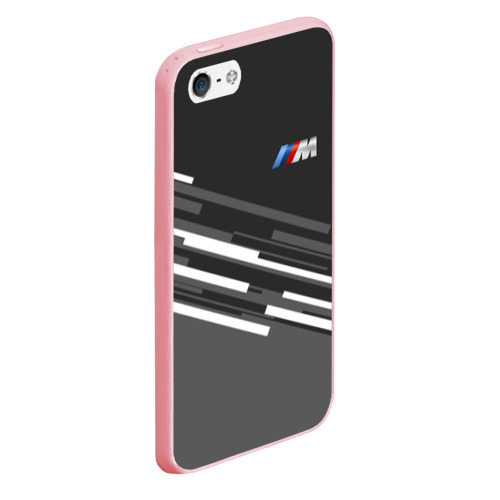 Чехол для iPhone 5/5S матовый BMW carbon БМВ карбон, цвет баблгам - фото 3