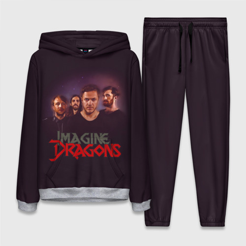 Женский костюм с толстовкой 3D Группа Imagine Dragons, цвет меланж