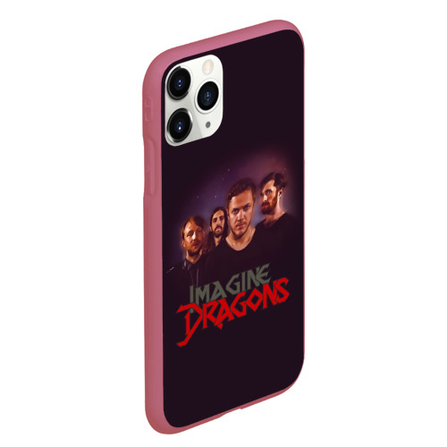 Чехол для iPhone 11 Pro Max матовый Группа Imagine Dragons, цвет малиновый - фото 3