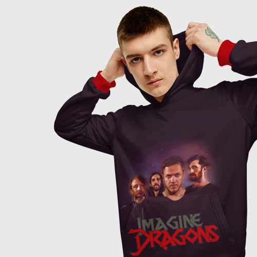 Мужская толстовка 3D Группа Imagine Dragons, цвет красный - фото 5