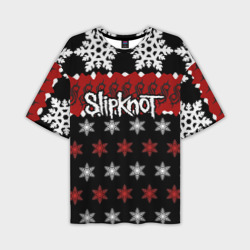 Мужская футболка oversize 3D Праздничный Slipknot