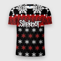 Мужская футболка 3D Slim Праздничный Slipknot