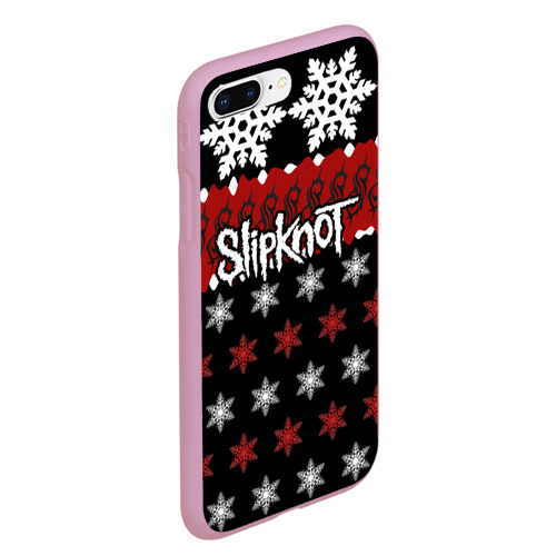 Чехол для iPhone 7Plus/8 Plus матовый Праздничный Slipknot, цвет розовый - фото 3