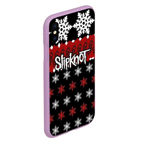 Чехол для iPhone XS Max матовый Праздничный Slipknot, цвет сиреневый - фото 3