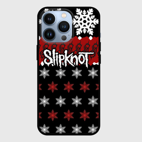 Чехол для iPhone 13 Pro Праздничный Slipknot, цвет черный