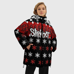 Женская зимняя куртка Oversize Праздничный Slipknot - фото 2