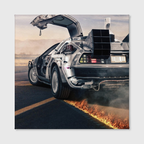 Холст квадратный DeLorean auto - фото 2