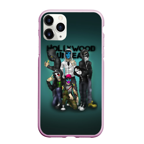 Чехол для iPhone 11 Pro Max матовый Группа Hollywood Undead, цвет розовый