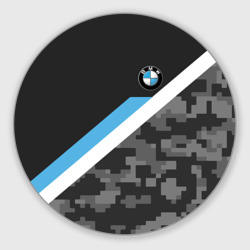 Круглый коврик для мышки BMW 2018 Black military