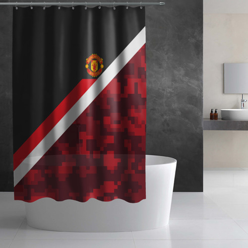 Штора 3D для ванной Manchester United Sport Camo - фото 3