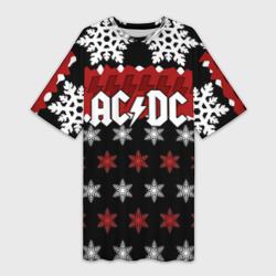 Платье-футболка 3D Праздничный AC/DC