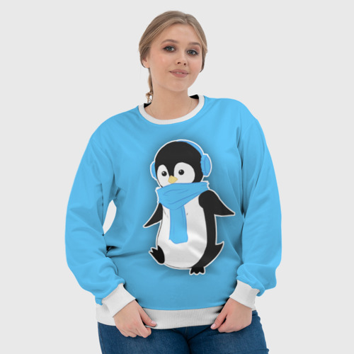 Женский свитшот 3D Penguin blue - фото 6