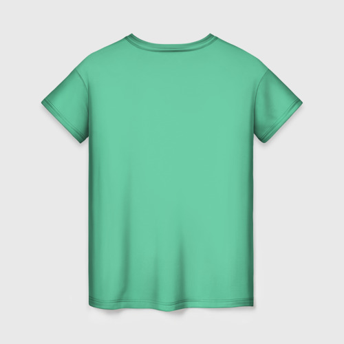 Женская футболка 3D с принтом Penguin green, вид сзади #1