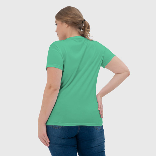Женская футболка 3D с принтом Penguin green, вид сзади #2