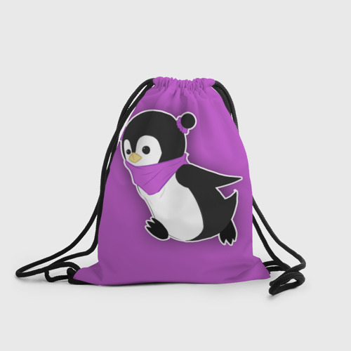 Рюкзак-мешок 3D Penguin purple