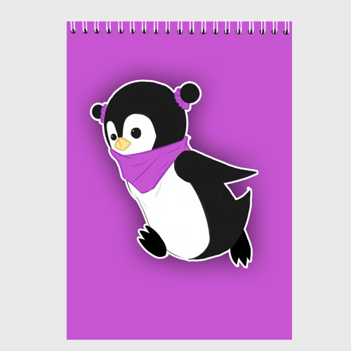 Скетчбук Penguin purple, цвет белый