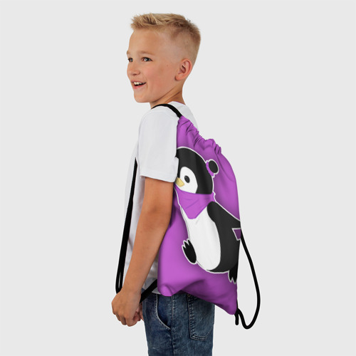 Рюкзак-мешок 3D Penguin purple - фото 3