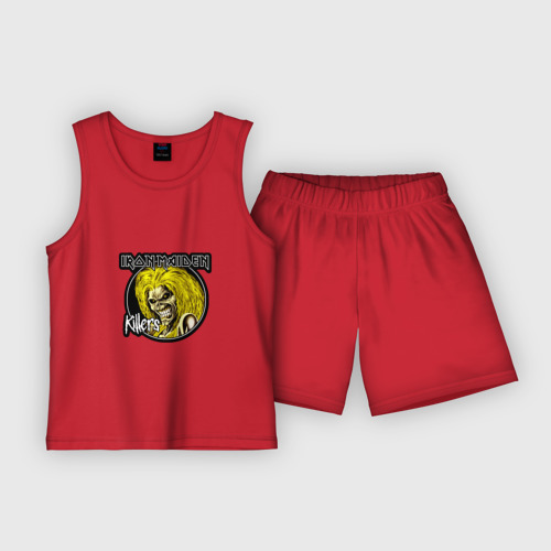 Детская пижама с шортами хлопок Iron Maiden Killers, цвет красный