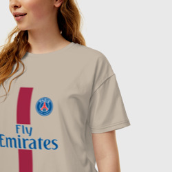 Женская футболка хлопок Oversize Пари Сен-Жермен 2018 - фото 2