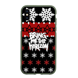 Чехол для iPhone XS Max матовый Праздничный Bring Me the Horizon