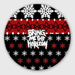 Круглый коврик для мышки Праздничный Bring Me the Horizon