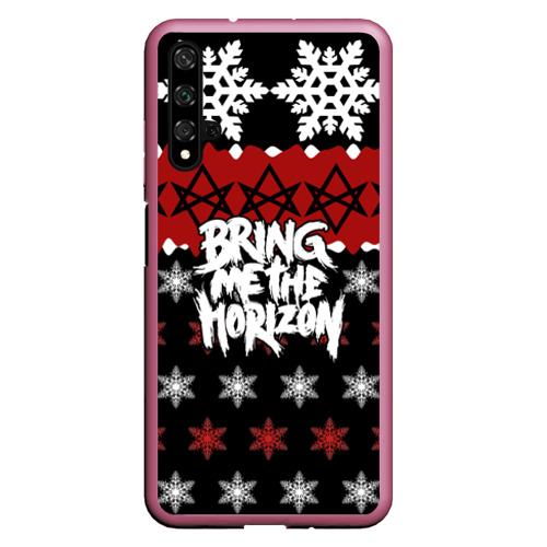 Чехол для Honor 20 Праздничный Bring Me the Horizon, цвет малиновый