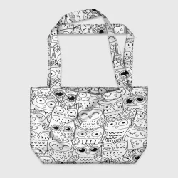 Пляжная сумка 3D Совушки pattern