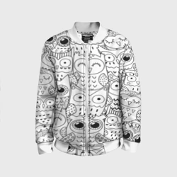 Детский бомбер 3D Совушки pattern