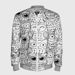 Мужской бомбер 3D Совушки pattern