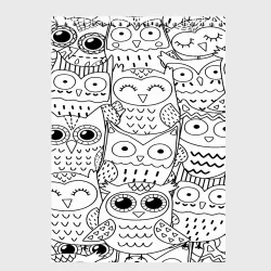 Скетчбук Совушки pattern