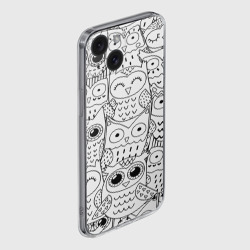 Чехол для iPhone 15 силиконовый с защитой камеры Совушки pattern - фото 2
