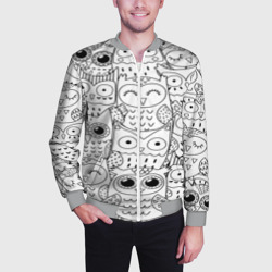 Мужской бомбер 3D Совушки pattern - фото 2