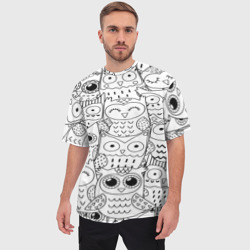 Мужская футболка oversize 3D Совушки pattern - фото 2
