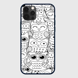 Чехол для iPhone 12 Pro Совушки pattern