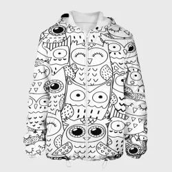 Мужская куртка 3D Совушки pattern