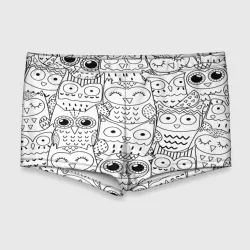 Мужские купальные плавки 3D Совушки pattern