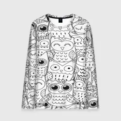 Мужской лонгслив 3D Совушки pattern