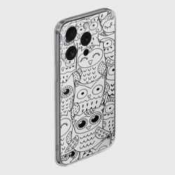 Чехол для iPhone 15 Pro Max силиконовый с защитой камеры Совушки pattern - фото 2