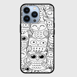 Чехол для iPhone 13 Pro Совушки pattern